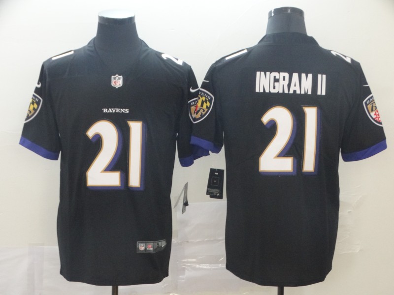 Men's Baltimore Ravens Mark Ingram II #21 Black Jersey